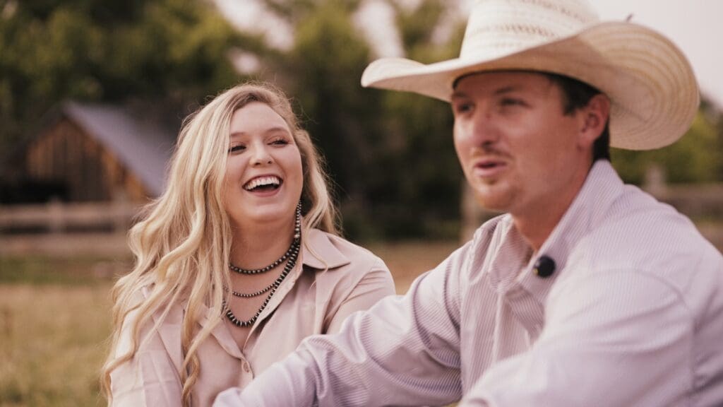 A couple who booked Nathaniel Wilson as their wedding videographer during their story session before their South Dakota wedding.