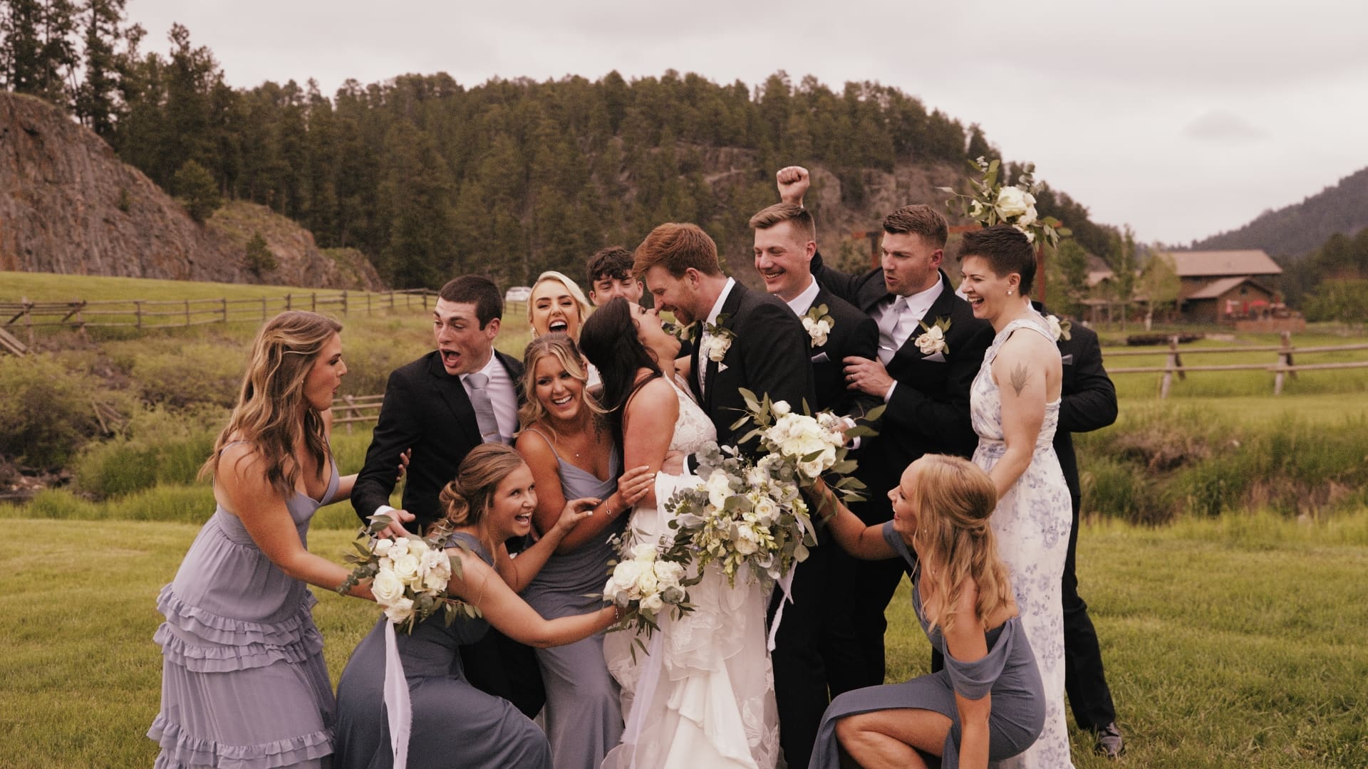 a couple celebrating their wedding at Diamond Spurs Events, who booked Nathaniel Wilson Video as their wedding videographer