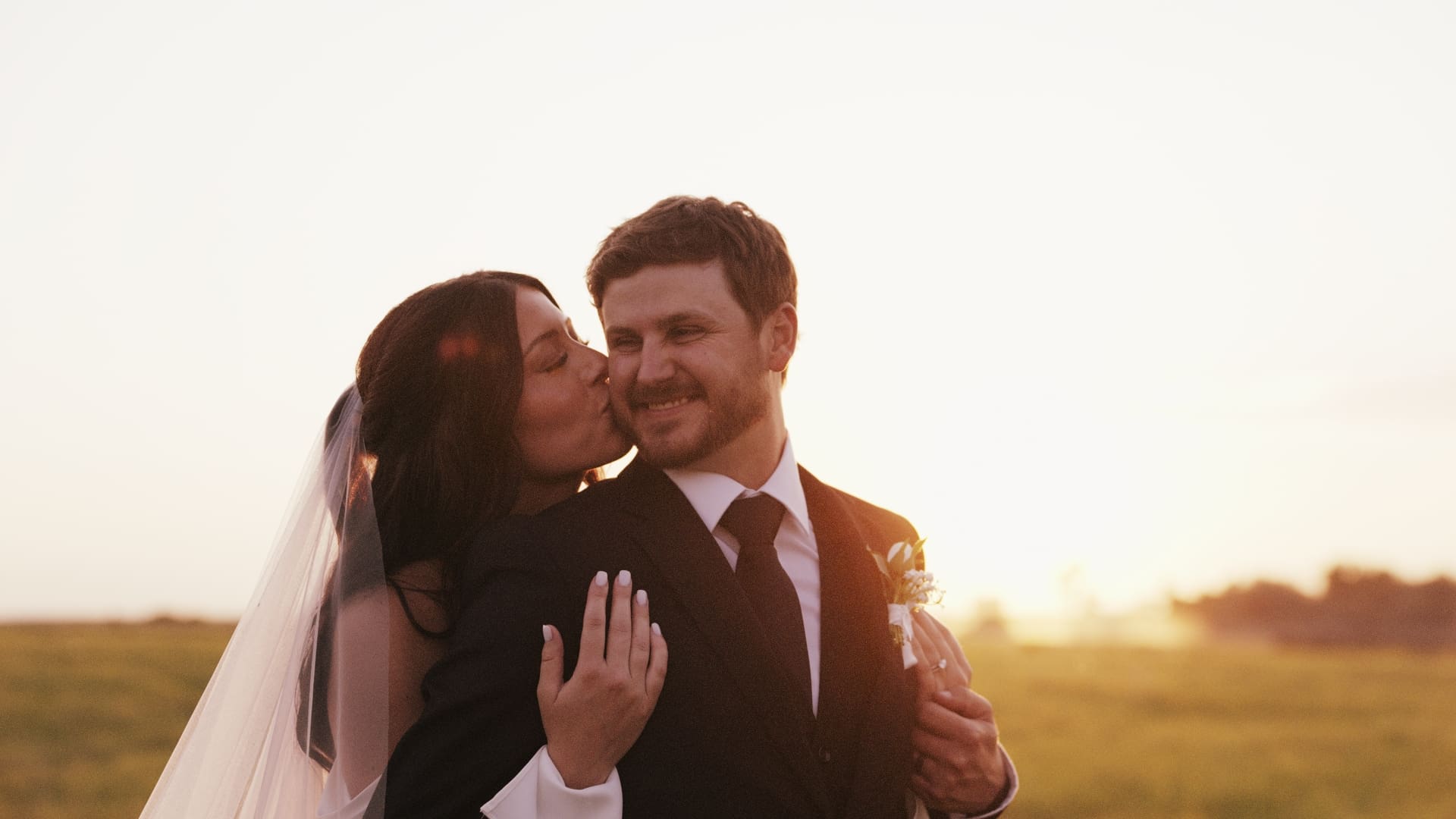 A couple celebrating their wedding at the Barn at Aspen Acres in South Dakota's Black Hills.